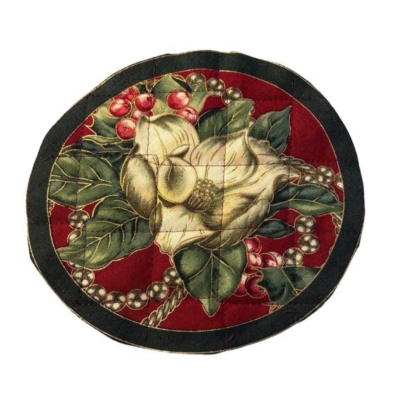 Quilted Holiday Coasters Set Of 8 Christmas Magnolia UNFINISHED - Picture 2 of 7